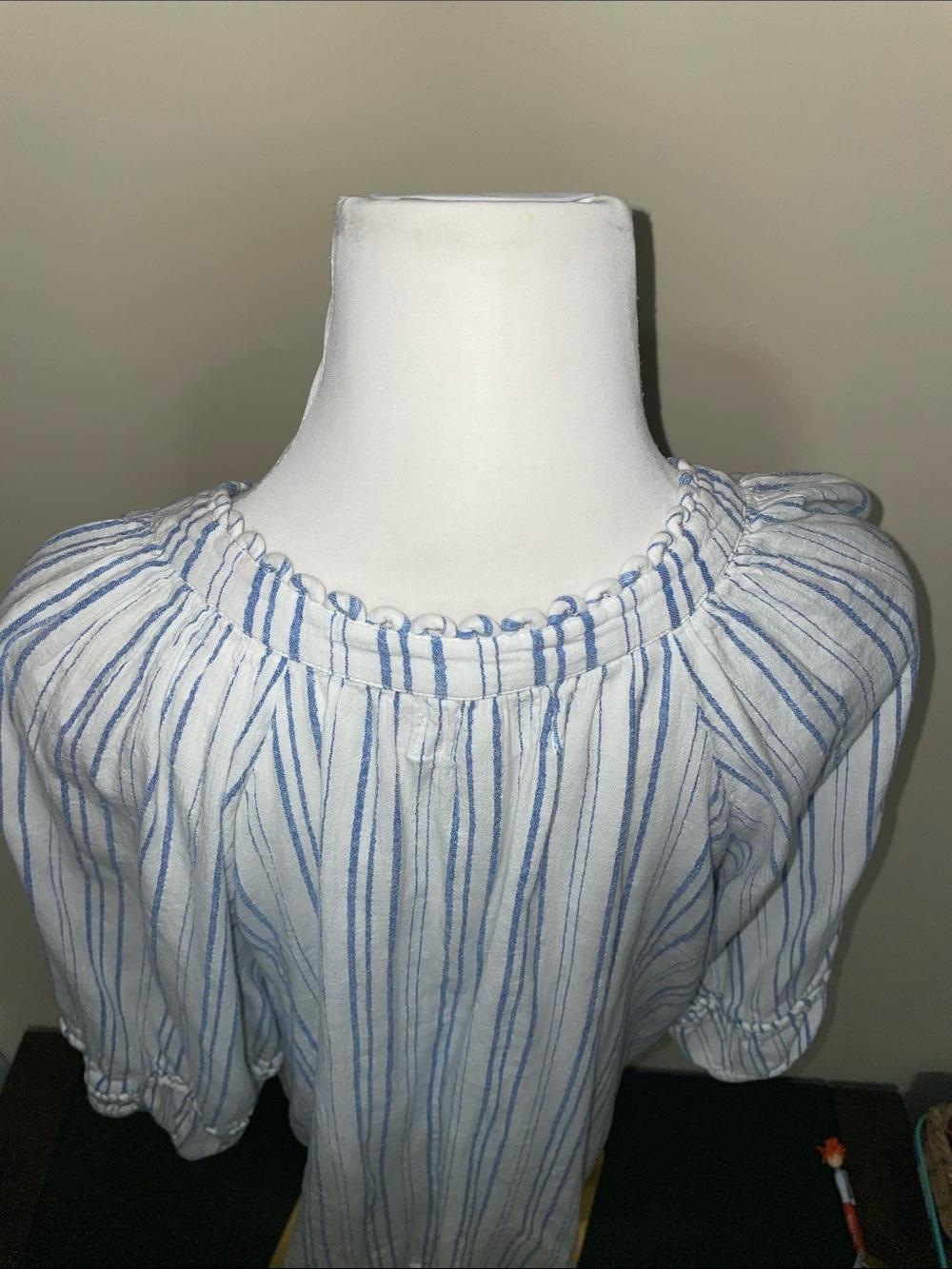 Apiece Apart Striped White and Blue Women's Tunic | XL *Small repaired flaw* - Picture 5 of 7